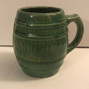 Vintage McCoy Pottery Barrel Mug Green EUC